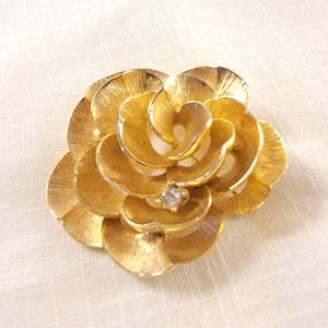 Bougher Vintage Brooch Gold Floral